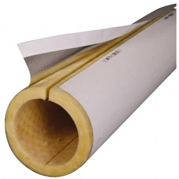 Made in USA 1-1/2" Thick x 2" Pipe x 3' Long, Fiberglass Rigid Pipe Insulation 850F