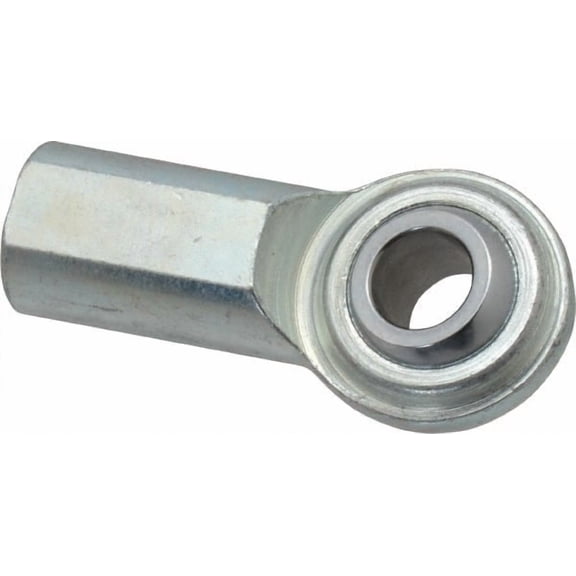 Made in USA 1/2" ID, 1-5/16" Max OD, 8,386 Lb Max Static Cap, Plain Female Spherical Rod End 1/2-20 RH, Steel with Steel Raceway