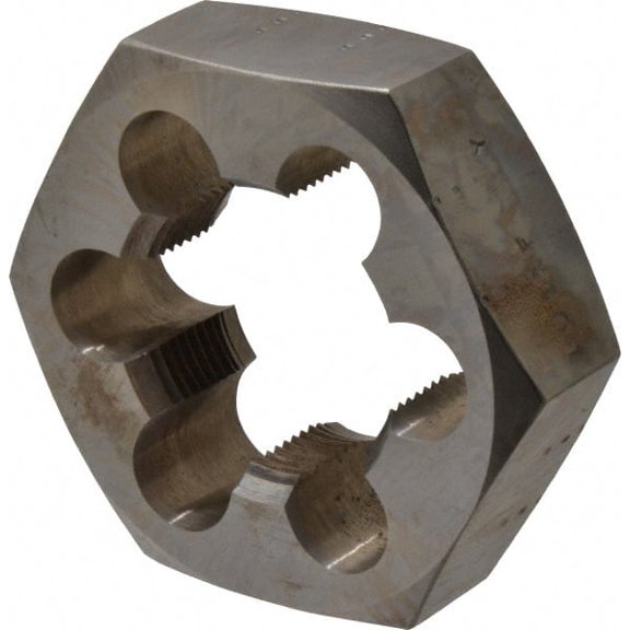 Made in USA 1-3/4 - 12 UNS Thread, 3-1/8" Hex, Right Hand Thread, Hex Rethreading Die Carbon Steel, 1" Thick