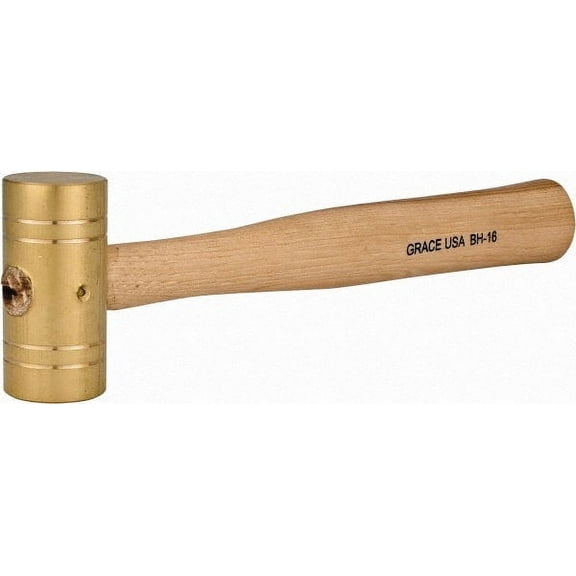 Made in USA 1 Lb Head 1-1/4" Face Brass Head Striking Tool Hammer