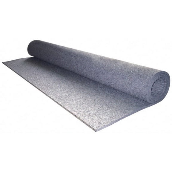 Made in USA 1" Thick x 72" Wide x 12" Long, Pressed Wool Felt Sheet 12.2 Lbs/Square Yd., Gray, 250 psi