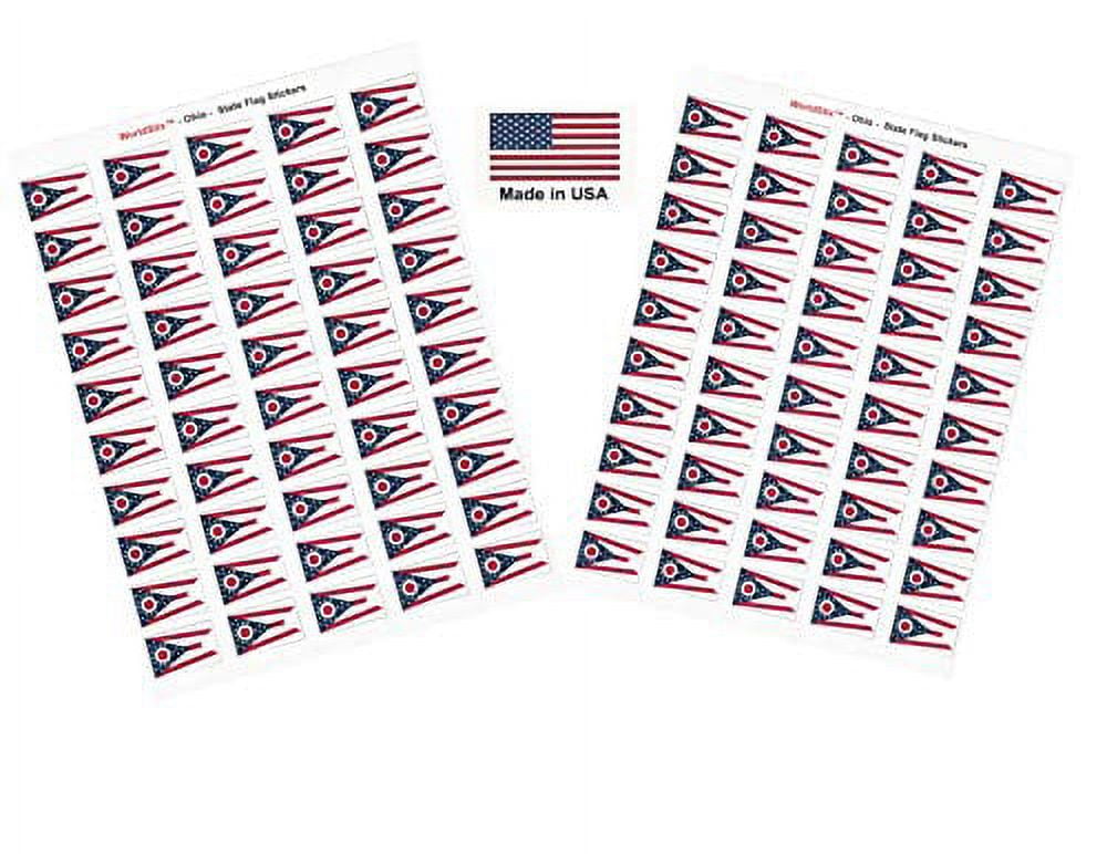 EZ-STIK Ohio Roots State Shape Decal - 6 Inch Vinyl Sticker For Car, Laptop, Wall