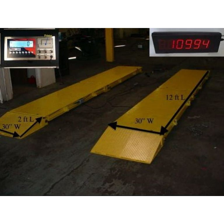 60,000 lbs x 10 lbs Portable Truck Axle Scale System with Indicator &  Built-in Printer - Heavy Duty
