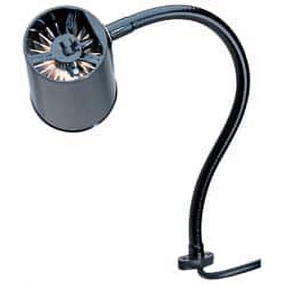 Made in USA 18 Inch, Gooseneck, Direct Mounted, Incandescent, Black, General Purpose Task Light 100 Watt, 120 Volt, Nonmagnifying