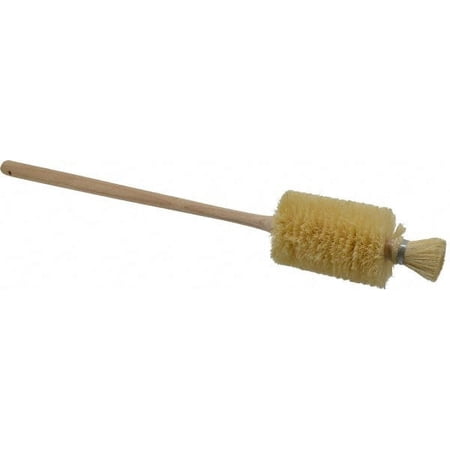 Made in USA 21" OAL Toilet Bowl Brush Tampico Bristles, 12" Wood Handle, White