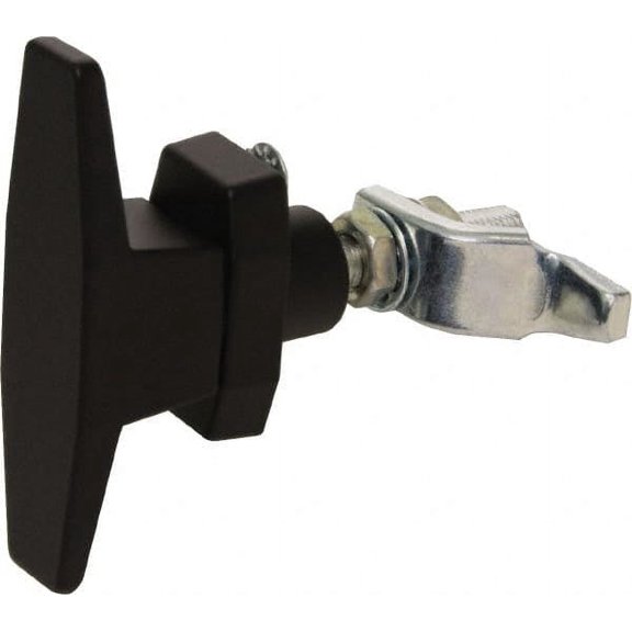 Made in USA 3-1/16" Long x 3" Wide x 7/8" High, T-Handle Latch with O-Lock Die Cast Zinc, with Black Powder Coat Finish