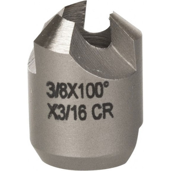 Made in USA 3/8" Cutter Head Diam, 3/16" Pilot Hole Diam, High Speed Steel Reverse Countersink