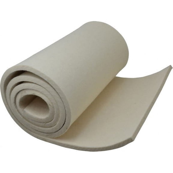 Made in USA 3/8" Thick x 60" Wide x 12" Long, Pressed Wool Felt Sheet 6 Lbs/Square Yd., White, 500 psi