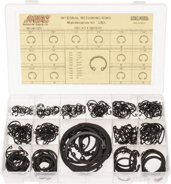 Made in USA 337 Piece, 3/8 to 3", SpRing Assortment Steel, Snap ...