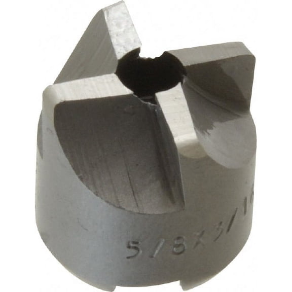 Made in USA 4 Flutes, 5/8" Diam, 3/16" Pilot Hole Diam, High Speed Steel Reverse Counterbore