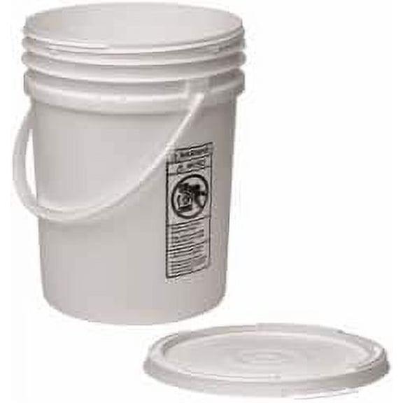 Made in USA 5.5 Gallon Closure Capacity, Screw On Closure, White Drum Pail