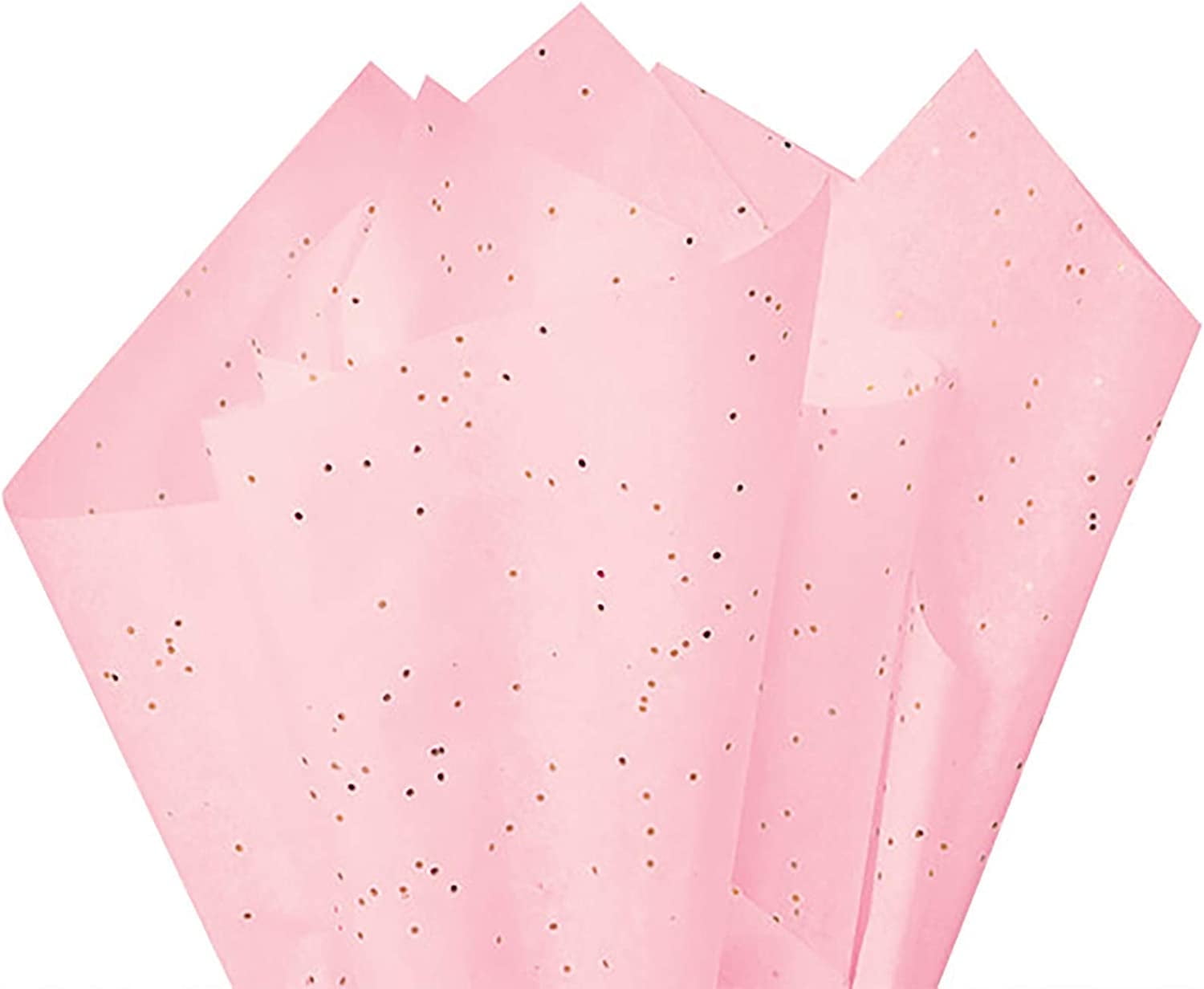 Glitter Gift Tissue Paper, 50 Sheets, 20" x 30", Rose Gold on Blush
