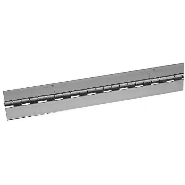 Made in USA 72" Long x 3" Wide, 2" Knuckle, Aluminum Continuous Hinge 3/8" Pin Diam, 0.12" Thick without Holes
