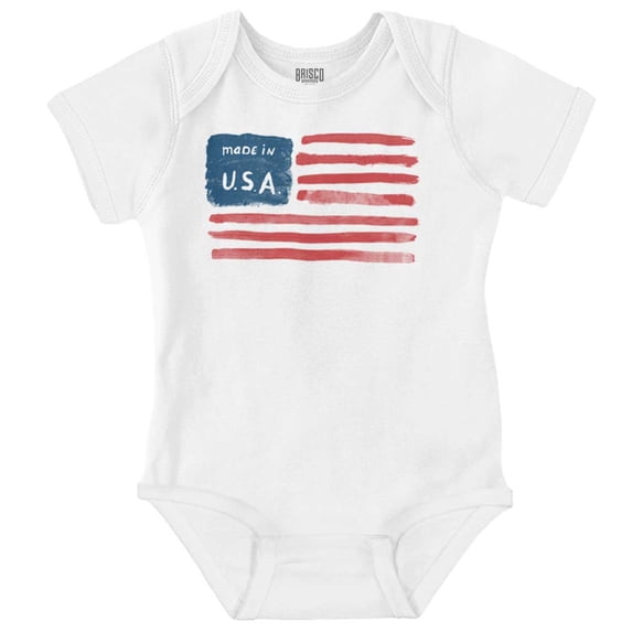 Made in USA County Map American Flag Romper Boys or Girls Infant Baby Brisco Brands 24M
