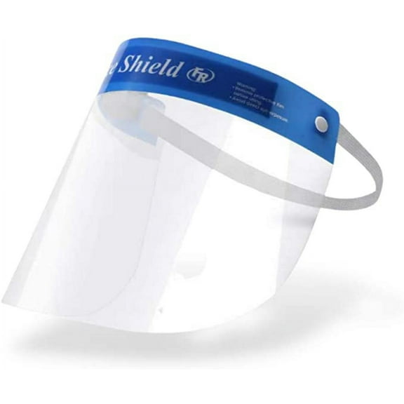 Made in USA Anti-Fog Face Shield Full Face Transparent Visor with Elastic Band and Comfort Foam, Pack of 10