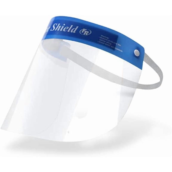 Made in USA Anti-Fog Face Shield Full Face Transparent Visor with Elastic Band and Comfort Foam, Pack of 20