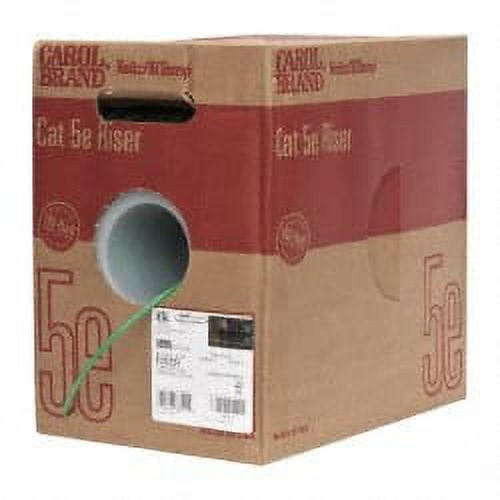 Made in USA Cat5e, 24 AWG, 4 Wires, Unshielded Network & Ethernet Cable Green, Polyolefin, 1,000' OAL