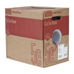 Made in USA Cat5e, 24 AWG, 4 Wires, Unshielded Network & Ethernet Cable Red, Polyolefin, 1,000' OAL
