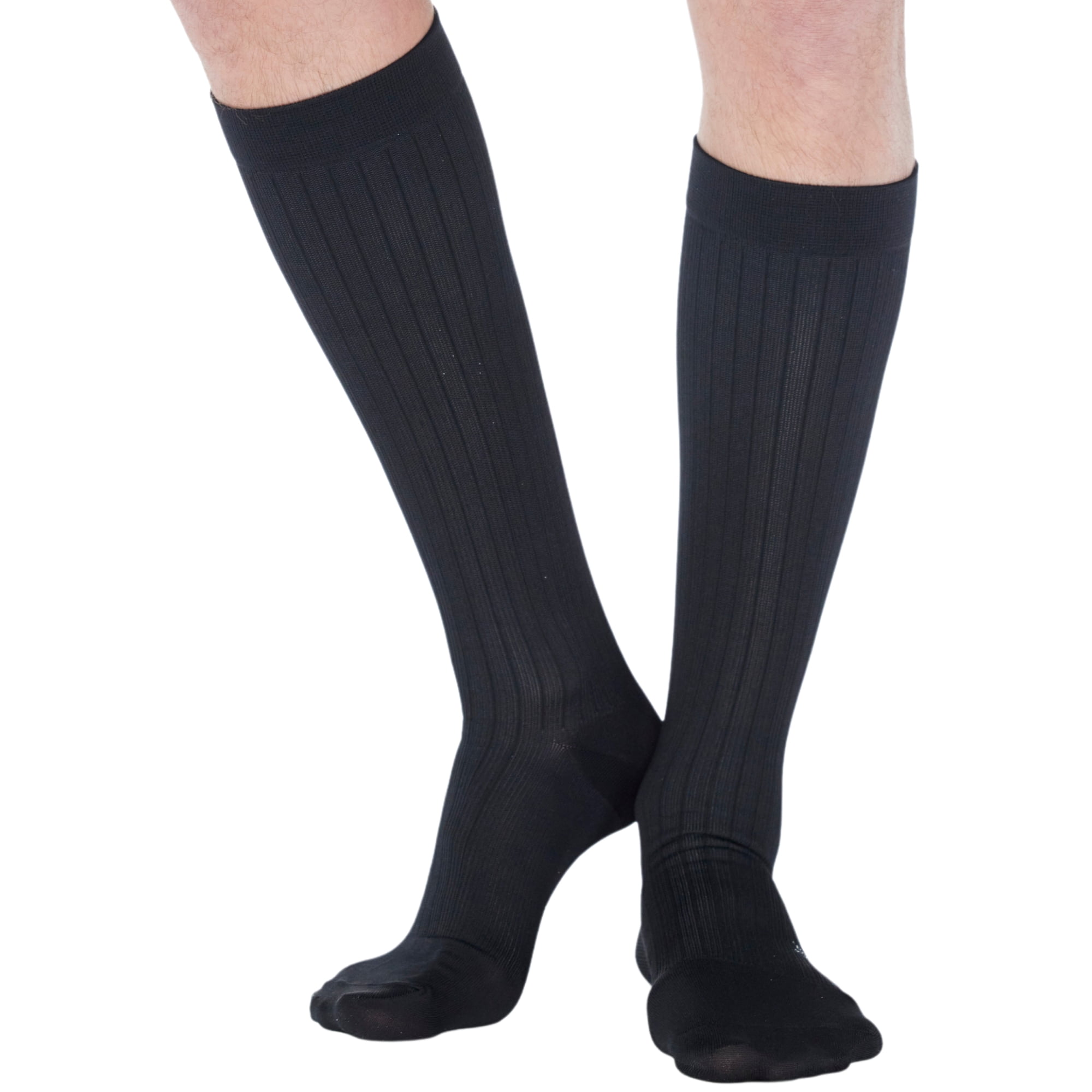 Made in USA - Compression Knee High for Men 15-20mmHg Swelling - Black ...