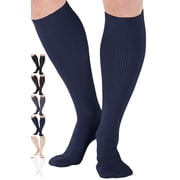 Made in USA - Compression Knee High for Men Circulation 20-30mmHg - Navy, Large