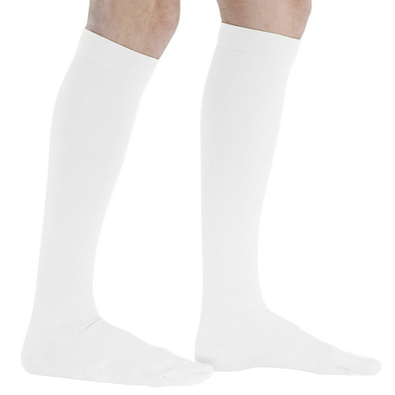 Absolute Support Made in USA Men Compression Knee High 20-30mmHg White, X-Lagge