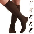 thumbnail image 1 of Made in USA - Compression Socks for Men 15-20mmHg Varicose Veins - Brown, Small, 1 of 11