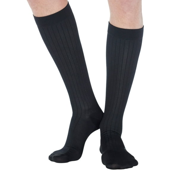 Made in USA - Compression Socks for Men Circulation 15-20mmHg - Black, Medium
