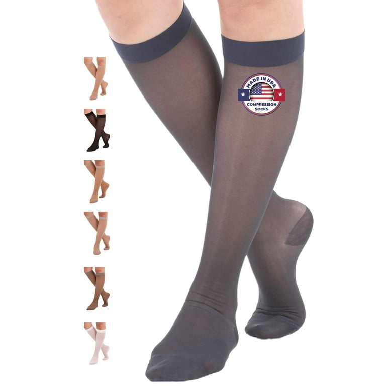 Made in USA - Compression Stockings for Women 15-20mmHg - Navy