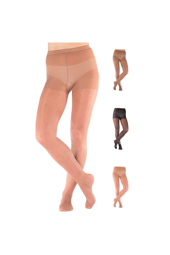 Made in USA - Compression Tights Women Circulation 8-15 mmHg - Nude, X-Large