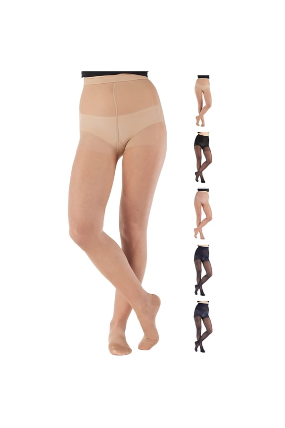 Made in USA - Compression Tights for Women Circulation 15-20mmHg - Nude, Medium