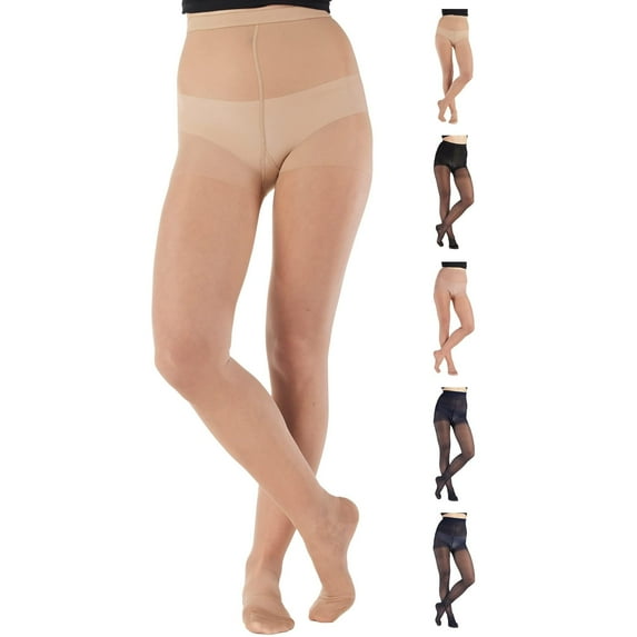 Made in USA - Compression Tights for Women Circulation 15-20mmHg - Nude, Medium