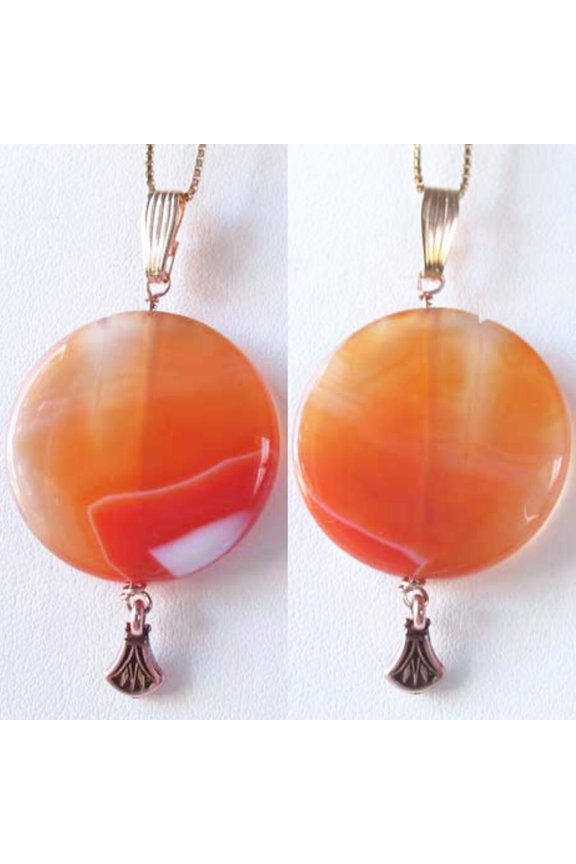 Made in USA Copper Red Carnelian 14Kgf Pendant 505677I