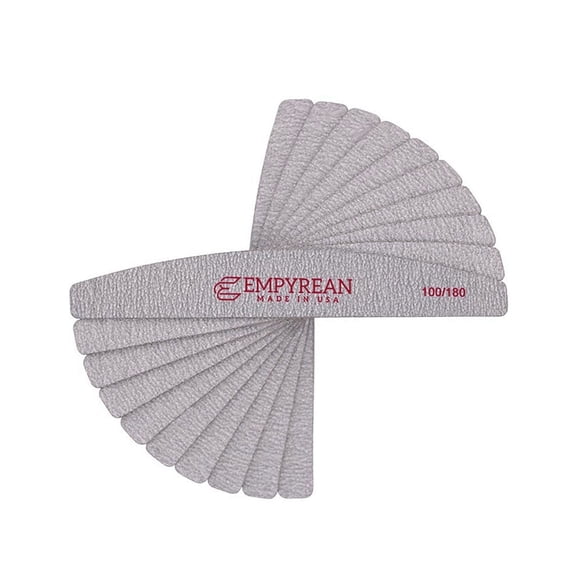 Made in USA, Empyrean Files Premium Emery Board Nail Files, 10 Pieces, 100/180 Grit, Zebra Bow Shape