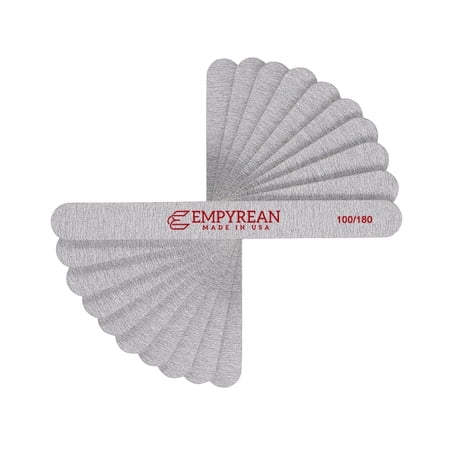 Made in USA, Empyrean Files Premium Emery Board Nail Files, 10 Pieces, 100/180 Grit, Zebra Gray