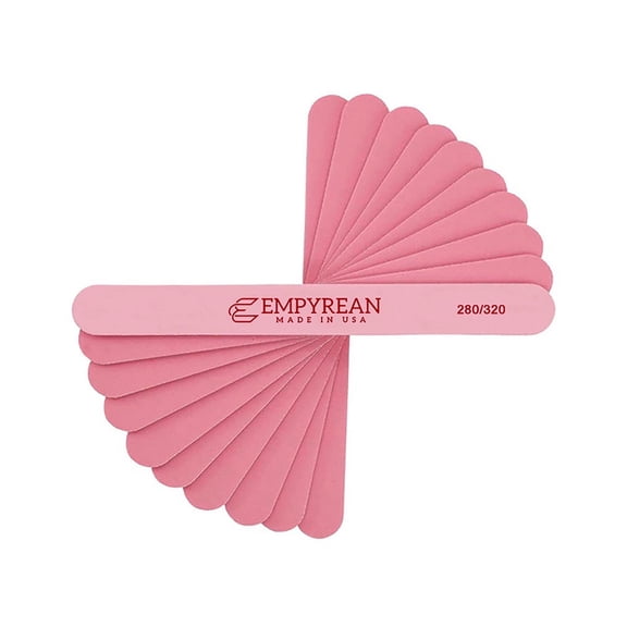 Made in USA, Empyrean Files Premium Emery Board Nail Files, 10 Pieces, 280/320 Fine Grit, Pink