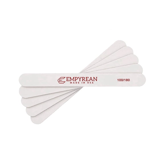 Made in USA, Empyrean Files Premium Emery Board Nail Files, 5 Pieces, 100/180 Grit, White