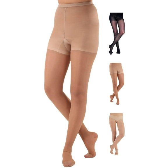Made in USA - Extra Wide Compression Pantyhose for Women 20-30mmHg - Beige, 3XL