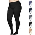thumbnail image 1 of Made in USA - Extra Wide Womens Compression Tights 20-30mmHg - Black, 5XL, 1 of 12