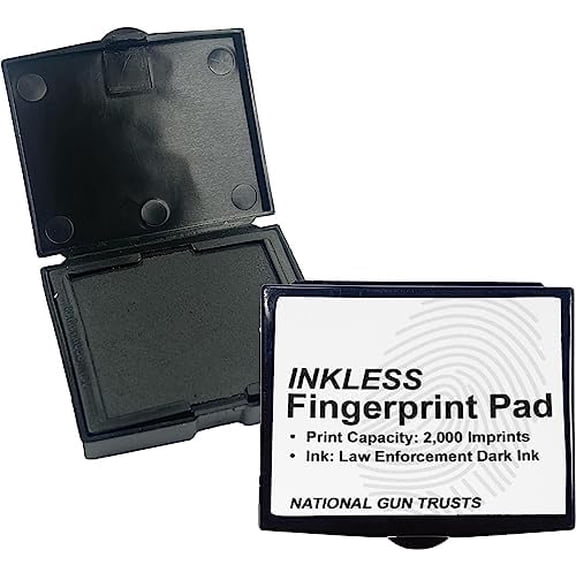 - Made in USA - Fingerprint Ink Pad - Law Enforcement Dark Inkless Fingerprint Ink Pad