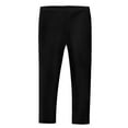 thumbnail image 1 of Made in USA Girls Cotton Solid Colored Baby Rib Leggings | Black, 1 of 6