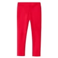 thumbnail image 1 of Made in USA Girls Cotton Solid Colored Baby Rib Leggings | Candy Apple, 1 of 6