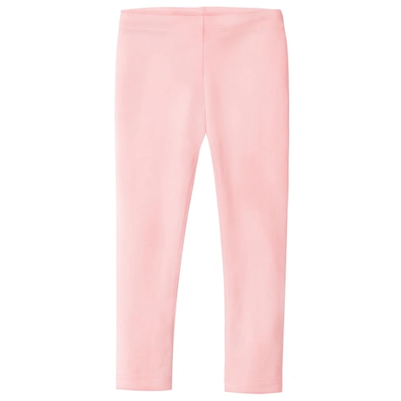 Made in USA Girls Cotton Solid Colored Baby Rib Leggings | Pink