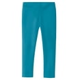 thumbnail image 1 of Made in USA Girls Cotton Solid Colored Baby Rib Leggings | Teal, 1 of 5