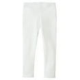 thumbnail image 1 of Made in USA Girls Cotton Solid Colored Baby Rib Leggings | White, 1 of 5
