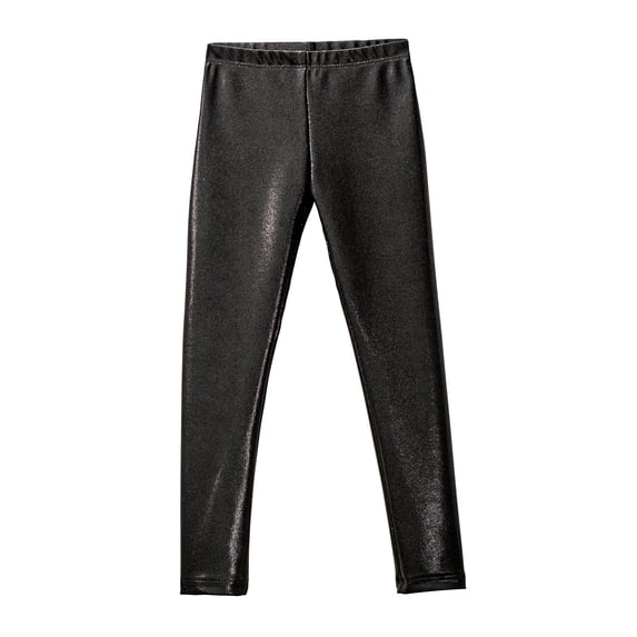 Made in USA Girls Novelty Leggings | Black Sparkly Shimmer