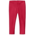 thumbnail image 1 of Made in USA Girls Soft 100% Cotton Capri Leggings | Candy Apple, 1 of 5