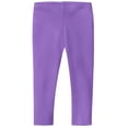 thumbnail image 1 of Made in USA Girls Soft 100% Cotton Capri Leggings | Deep Purple, 1 of 5