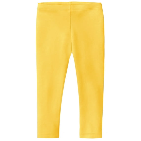 Made in USA Girls Soft 100% Cotton Capri Leggings | Yellow