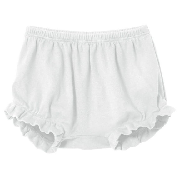 Made in USA Girls Soft Cotton Bloomer Diaper Cover | White