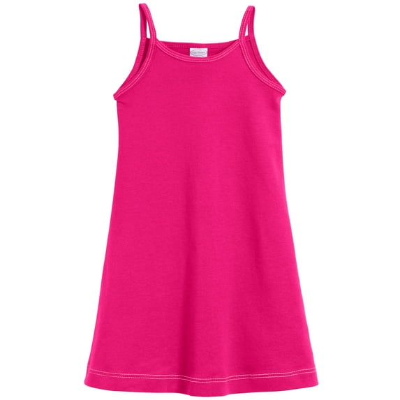 Made in USA Girls Soft Cotton Camisole Dress | Hot Pink